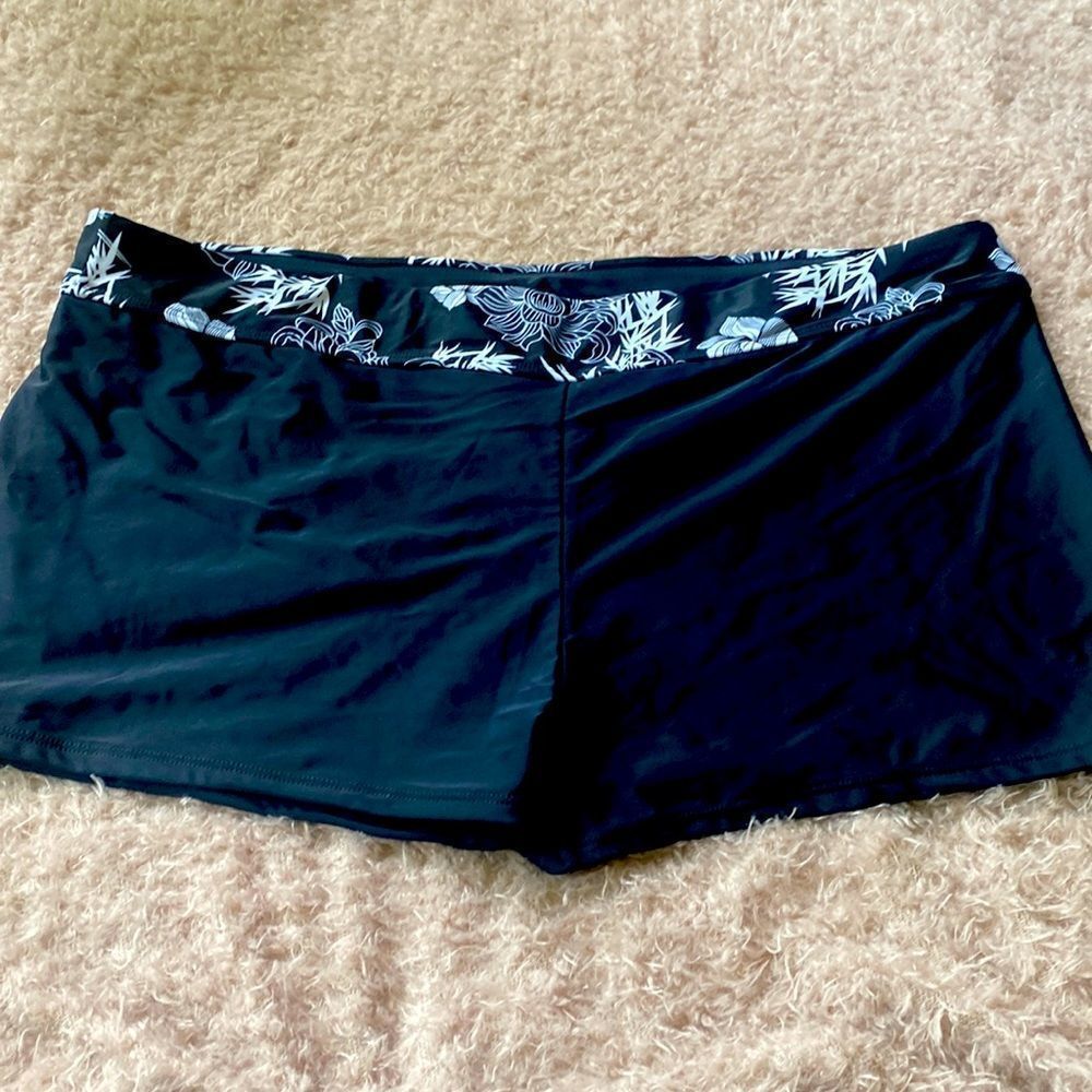 Plus Size designer swimsuit SWIM skirt cover up shorts bikini panties 3XL black